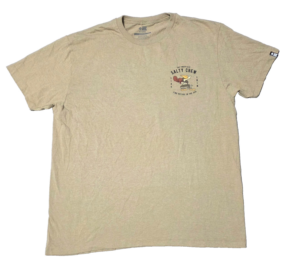 Salty Crew Shirt XL Mens Beige Pelican Boxing Graphic Cast Smash Dash T-Shirt